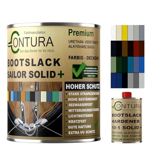 Contura 2K Bootslack RAL Farbe Yachtlack Holzlack GFK Metall Boot Schiffslack Glänzend Buntlack Sailor Solid...