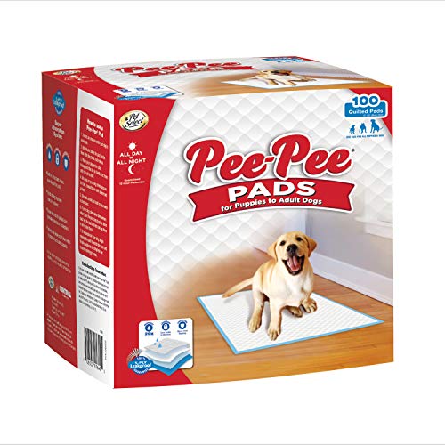 Image of Four Paws Pet Select Pee Pee Pads for Dogs and Puppies, 100 Count, 22 inch x 22 inch (Pack of 3), White, Polymer, Paper, Cotton
