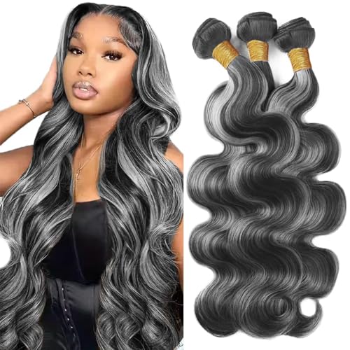 TARPION P1Bgray Body Wave Bundle Human Hair 14 14 14 inch Omber Bundle