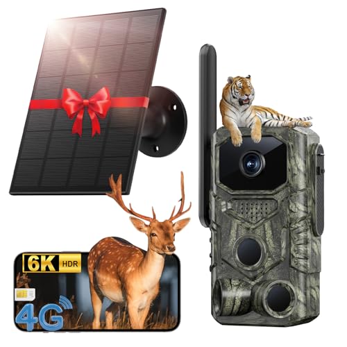 4G LTE Solar Trail Camera 6K GPS Motion Night Vision IP67