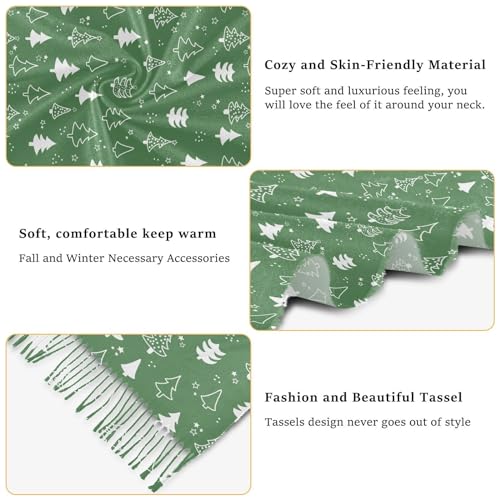 Fustylead Christmas Tree Fashion Soft Imitation Cashmere Feel Shawls Wraps Winter Warm Large Scarves Gifts Men Women2