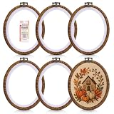 Caydo 6PCS Oval Embroidery Hoops Display Frame (6 x 4.7inch)