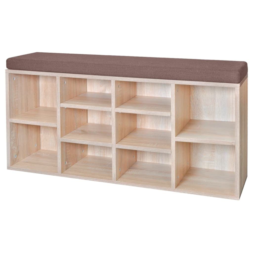 Banc pour jusqu'à 10 paires de chaussures en bois de 103 cm de long