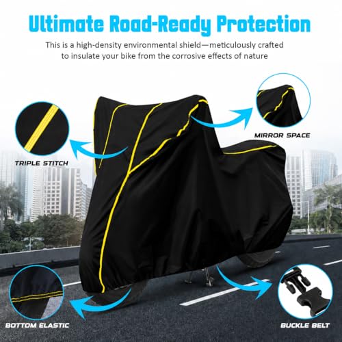 Image of Bike Cover for e-Access 100% Waterproof, Dustproof & Scratch Resistant| Fully Bottom Elastic UV Resistant Heavy Duty Body Cover | All Weather Outdoor Use