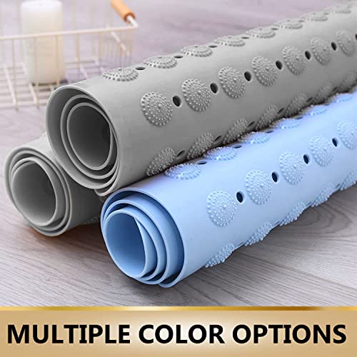 Image of TurtleGrip Anti-Skid Shower Mat, 80x80 cm Accu-Pebble (Grey), Non-Slip Shower Mat for Bathroom with Suction Cups and Drain Holes Anti-Skid mat for Bathroom Floor