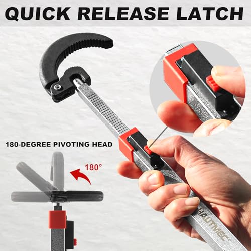 HAUTMEC 11-18inch Telescoping Basin Wrench, Sink Faucet Wrench for Tight Spaces with Replaceable Jaws Capacity 1-1/4''to 2-1/2", Plumber Wrenches for Faucet Hex Nuts Install and Repair Under Sink - Image 5