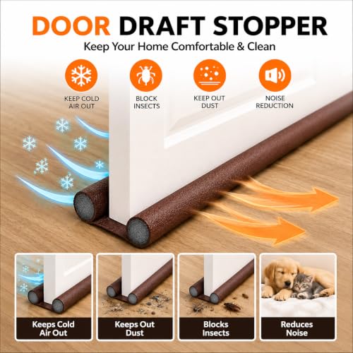Image of (Pack of 4, 39 Inches) Door Guard - Bottom Seal Strip Gap Filler for Doors,Soundproof, Noise Reduction, Energy Saving, Dust & Insect,Rat Protecto,Door Strip for Home,Office,Outdoor (4)