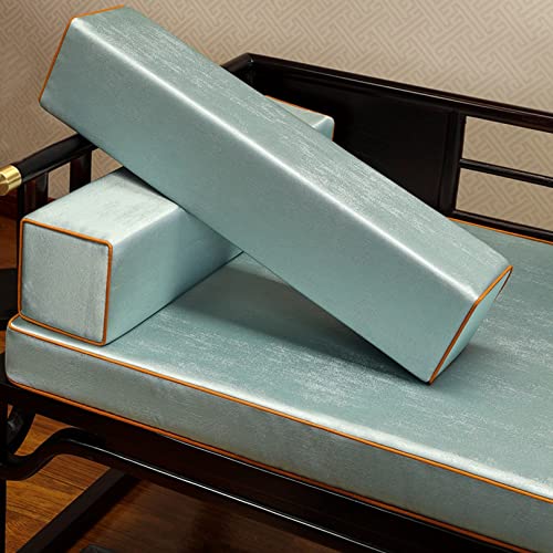 ロングまくら 長方形 抱きまくら 中華風 背もたれクッション 低反発 刺繍 サテン 首枕 肘置き 足置き マタニティ枕 横向き寝 安眠枕 多機能 四角 サロン ソファ 座席用 カバー取り外しでき ギフト 15x15x65cm