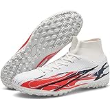 luluboy Men's Soccer Cleats Football Shoes Indoor TF Turf Futsal Rugby Boots High-Tops Lace-Up Non-S