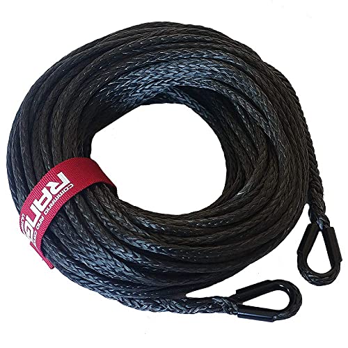 Ranger Ultranger Rope Extension 45Tr 3.4 Tons, 7500 Lbs, 1/4 Inches X 100', Uhmwpe Synthetic Winch Rope Extension With Loop Ends For Atv / Utv / Side By Side Offroad Recovery, Black, 45Tr-Us-Ca #TOP7