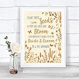 Autumn Leaves Plant Seeds Favours Personalized Wedding Sign