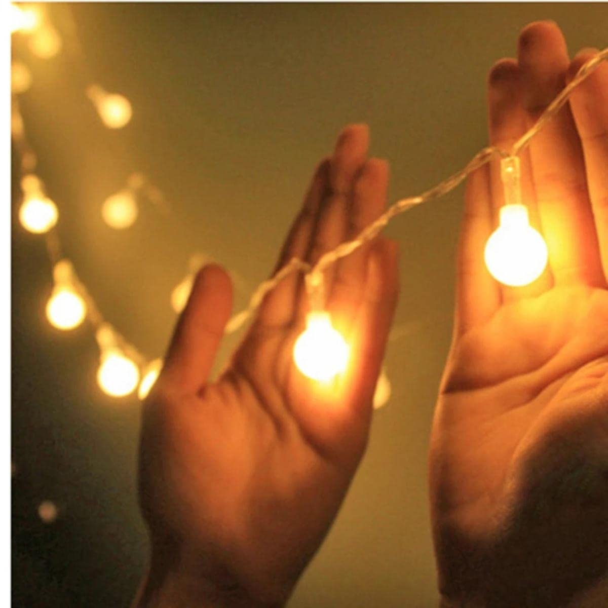 USB/Batteria LED Ghirlanda Luci Stringa di Fata Decorazioni Natalizie per la Casa Vacanze all'aperto Decorazioni per Feste di Nozze Impermeabile-Bianco, 10 m 80 LED, Scatola Batteria