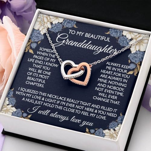 To My Granddaughter Necklace Gifts From Grandma Grandmother or Grandpa Grandfather To My Granddaughter Christmas Birthday Pendant Jewelry with Message Card and Gift Standard Box3