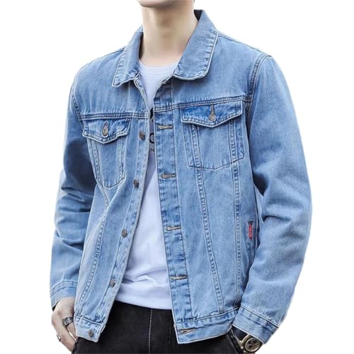Men's Denim Jackets Multi Pockets Jean Coats Oversized Cargo Jacket