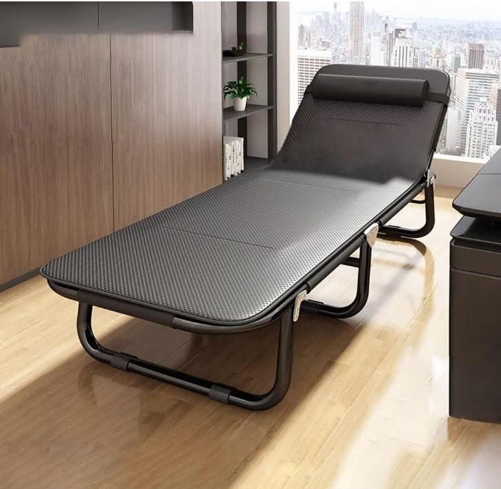 折りたたみベッド シングルサイズ サマーベッド 4段階調節可能 リクライニング ヘッドレスト付き 滑り止めフットパッド 通気性素材・静電気防止 軽量で快適 コンパクト収納 簡易ベッド 家庭用/アウトドア/オフィス用 スチールフレーム 頑丈で長持ち シンプルデザイン 耐荷重100kg 安定性 組立不要 サイズ56×170cm