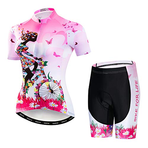 Image of Cycling Jerseys Women Bike Shirts Short Sleeve Bicycle Clothes Breathable Stretch Labric Bicycle Uniforms