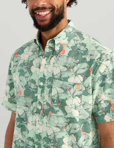 HUK Men's Kona Pattern Short Sleeve Fishing Button Down Shirt4