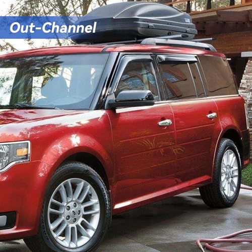 Image of Window Visors Rain Guards Shield for 2009-2019 Ford Flex, Out-Channel Window Vent Wind Deflectors Visors Shades for 09-19 Ford Flex