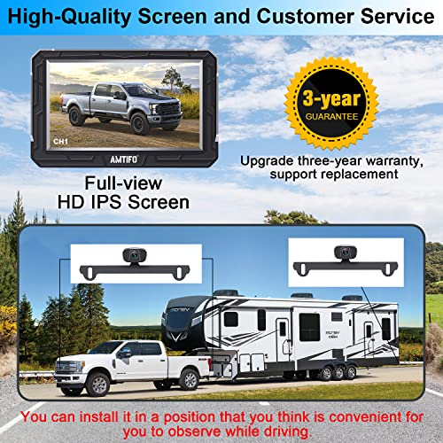 Amtifo Wireless Backup Camera Hd 1080P Car Truck Bluetooth Rear View 4.3 Inch Monitor System License Plate Back Cam Super Night Vision Digital Stable Signal A18 #TOP2