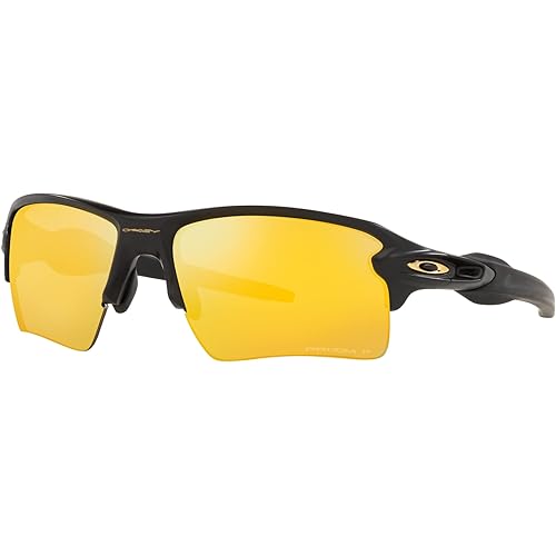 Oakley Men's OO9188 Flak 2.0 XL Rectangular Sunglasses, Matte Black/24K Polarized, 59 mm