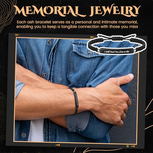 4 Pack Cremation Jewelry Urn Bracelet for Ashes Adjustable Personalized Memorial Keepsakes Handmade Braided Ashes Bracelet Bangle Rope for Women Men Loved Ones and Pets4