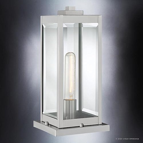 Miniatura 3 de Urban Ambiance Lujo y moderno poste para exteriores, luz de muelle, tamaño mediano 16 pulgadas de alto x 7.5 pulgadas de ancho, con elementos de