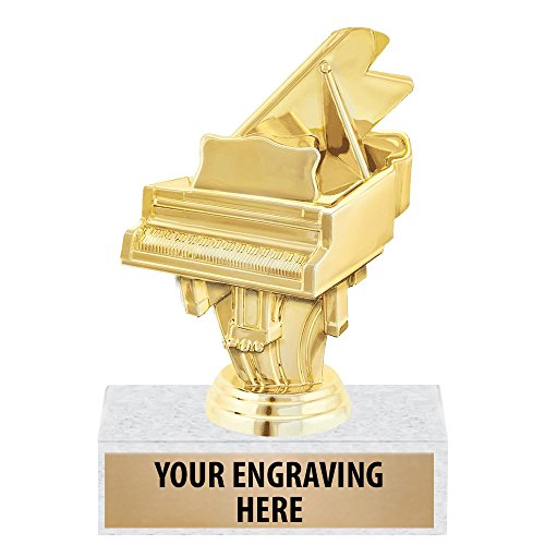 Crown Awards 6" Gold Piano Trophies - Personalized Piano