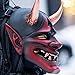 Foughi Samurai Mask Japanese Oni Mask Hannya for Halloween,Half Face Demon Mask,NOH Kabuki Prajna Devil Half Face Mask Cosplay (C)