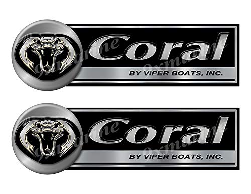 Viper Lot de 2 autocollants classiques Corail 25,4 cm de long chacun