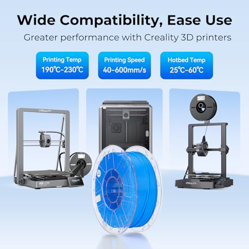 Image of Creality 3D Printer RFID Filament Bundle, Hyper PLA Filament 1.75mm for 3D Printing, Hyper PLA RFID Filament No-Tangling High Precision, 1KG(2.2 lbs) Spool (Black+White+Blue+Red)