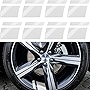 Tallew 8 Pcs Wheel Rim Decal Stripes Car Decals Reflective Car Stickers Automotive Decals Hash Stripe Stickers for 18-21 Inch Wheels Tire Rim Safety Decoration Accessories(White)