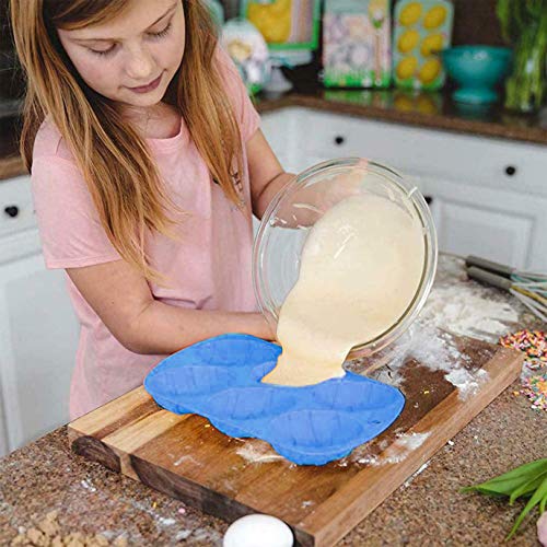 Grote paasei-vorm - ijssilicone chocoladevorm - groot paasei voor cacaobomben & breekbare ei-chocoladeschelpen - vullen met peeps, snoep, cake & marshmallows - blauw - Image 3