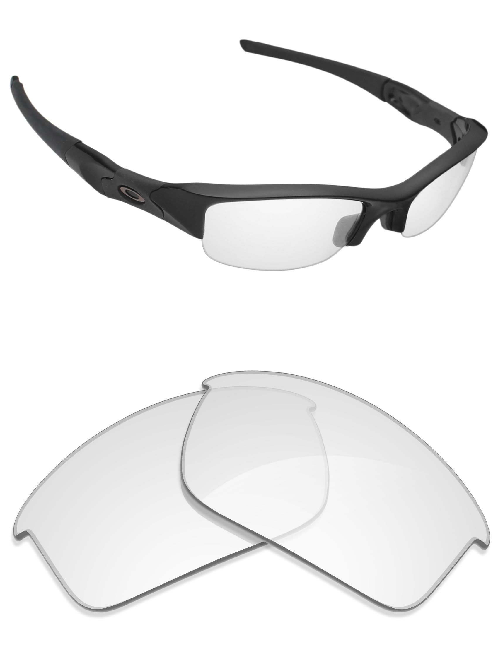 Alphax Polarized Replacement Lenses for Oakley Flak Jacket OO9008 Sunglasse - Options, Hd Clear
