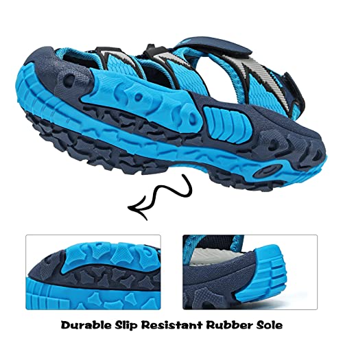 Image of JMFCHI Boys Girls Sports Sandals Summer Kids Closed Toe Outdoor Sandals Athletic Water Shoes Sandals Child Pool Beach Sandals Quick Drying Slip Resistant | Little /Big Kid,Comfortable lightweight,Non-slip soft sole,Hook-and-loop closure,Easy wear,Anti-collision toe,Daily casual