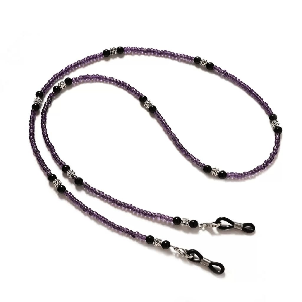 Cadena for Gafas, Cuello Colgante, Cuerda for Gafas, Cadena con Cuentas(Gray)