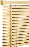 Ruby Deals PVC Venetian Blind Blinds Window 25mm Thin Slats Kitchen Window Blinds Treatments Easy Fit Curtains Trimmable Fittings Home Office(Natural Wood Grain Effect 90W x 150H cm)
