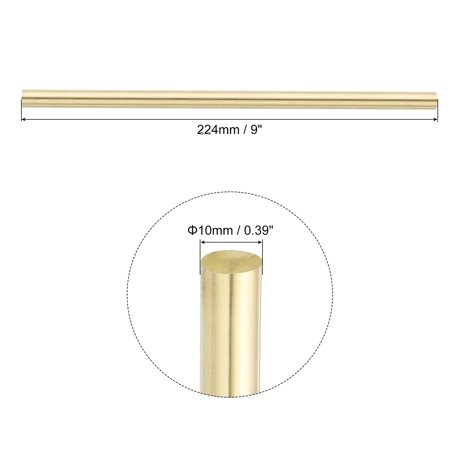 Amazon.co.jp: uxcell 真鍮ロッド（10mm）0.39