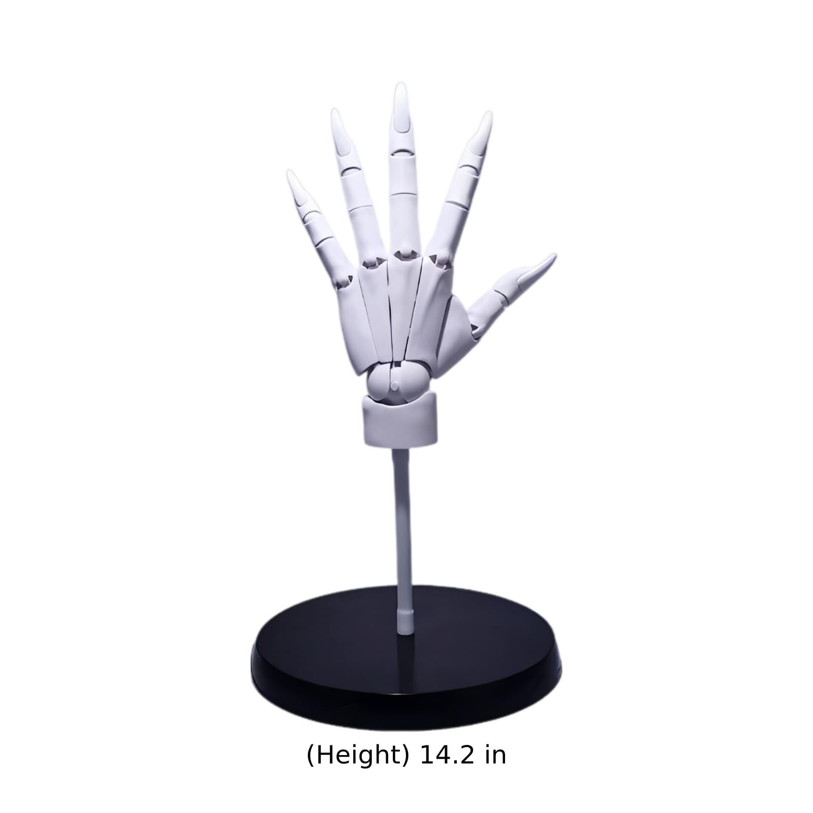 Mannequin de main gauche surdimensionné, main d’artiste en PVC blanc articulée, doigts et phalanges réglables, échelle réaliste 1:1, pour dessin, croquis, étude, accessoire photo