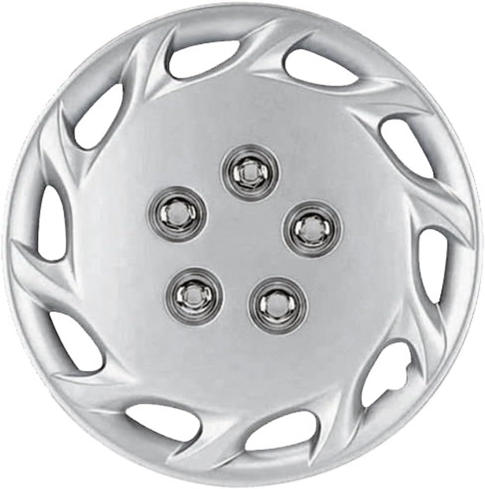 OxGord 14 inch Silver Snap-On Hubcaps with 10 Hole Compatible with 1997-1999 Toyota Camry Standard Steel Wheel Covers product thumbnail 5