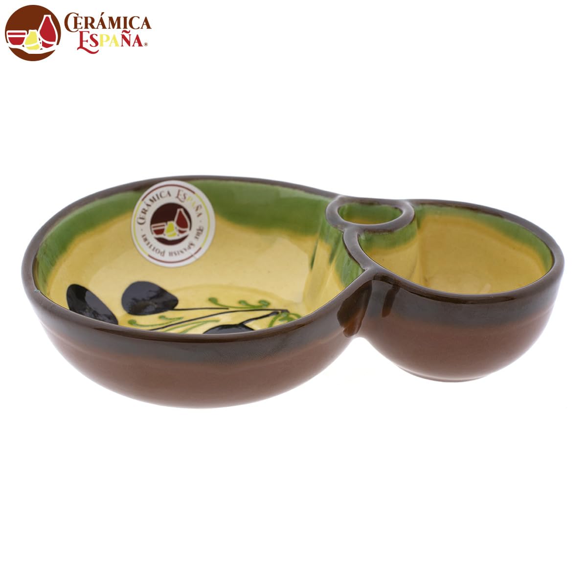 CERÁMICA ESPAÑA Bols | Bol | Bol | Bol | Bols à apéritif | Bol | Bols de cuisine | Oliver céramique décoré - Modèle M07 | 100 % décoré à la main | 18 x 12 x 4 cm