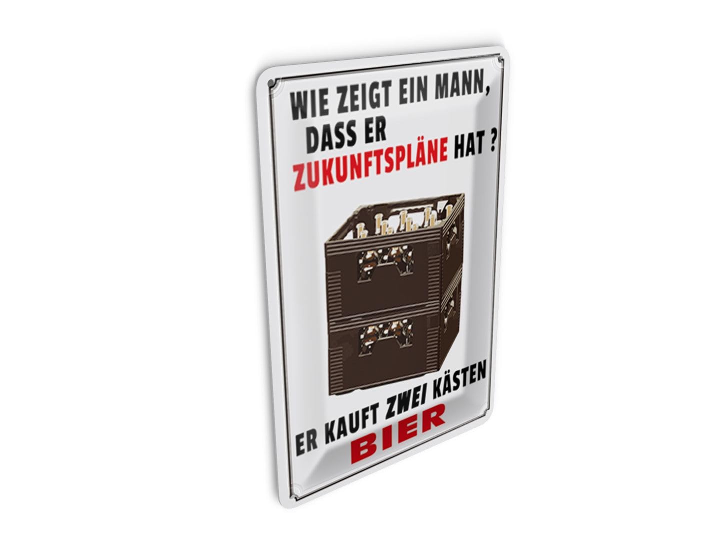 Femer Tin Postcard Saying 10 x 14 cm wie zeigt ein Mann Zukunftplans Decorative Sign