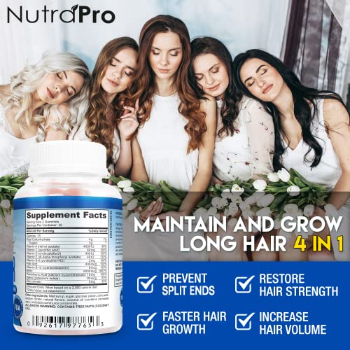 Nutrapro Long Hair Gummies – Anti-Hair Loss Supplement For Fast Hair Growth Of Weak, Thinning Hair – Grow Long Thick Hair & Increase Hair Volume With Biotin And 10 Other Vitamins.for Men And Women. #TOP2
