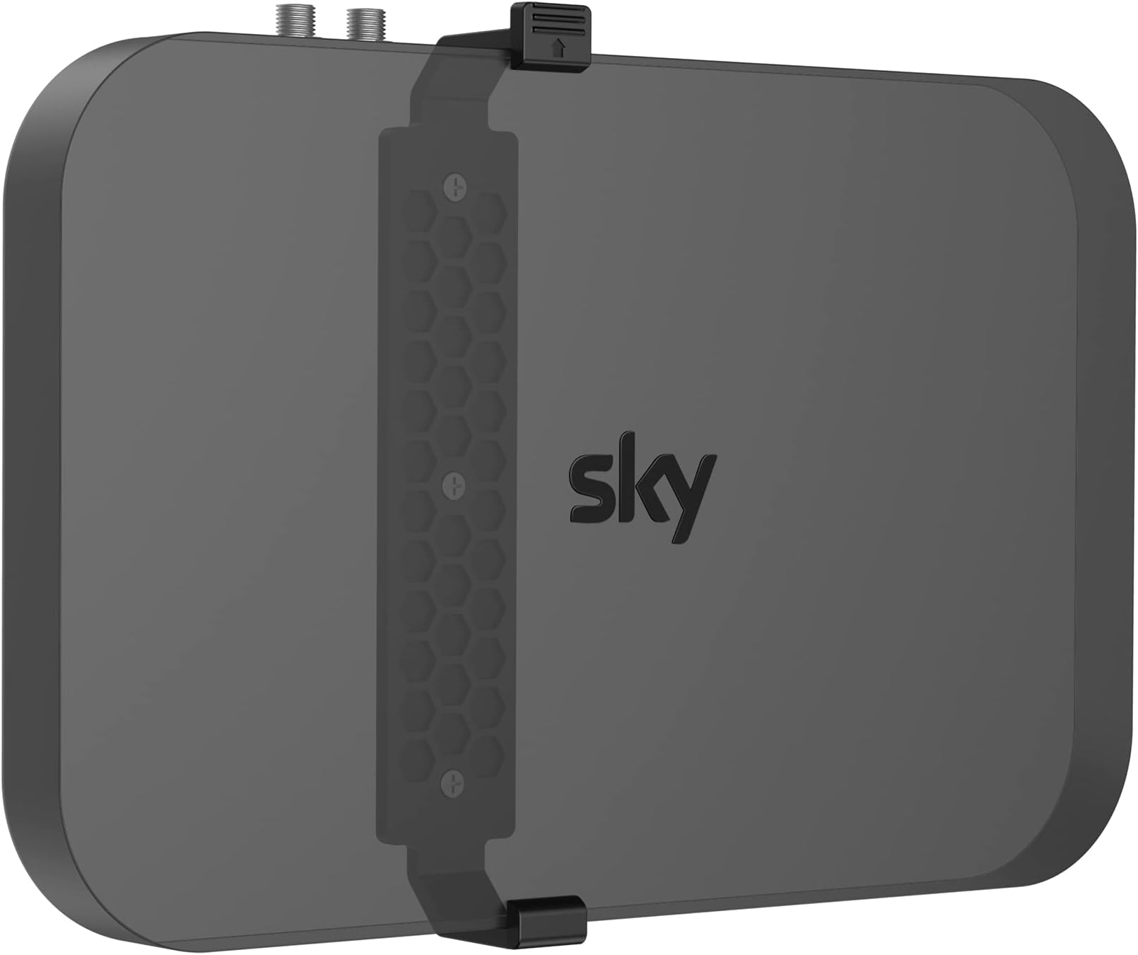 Sky Q Wall Mount Bracket with Fixings - Sky Q Box Clip Holder Behind TV for 1TB/2TB TV Box, Space Saving & No Signal Loss, Black