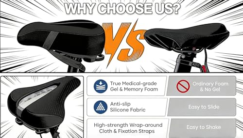 Liedrg Arrow Bicycle Saddle Funda de Asiento para Bicicleta con Cojín de Gel Acolchado | Ajuste Universal para Peloton, Bicicletas Estacionarias, de Montaña y de Ruta - Cómodo para Ciclismo Interior y Exterior miniatura 4