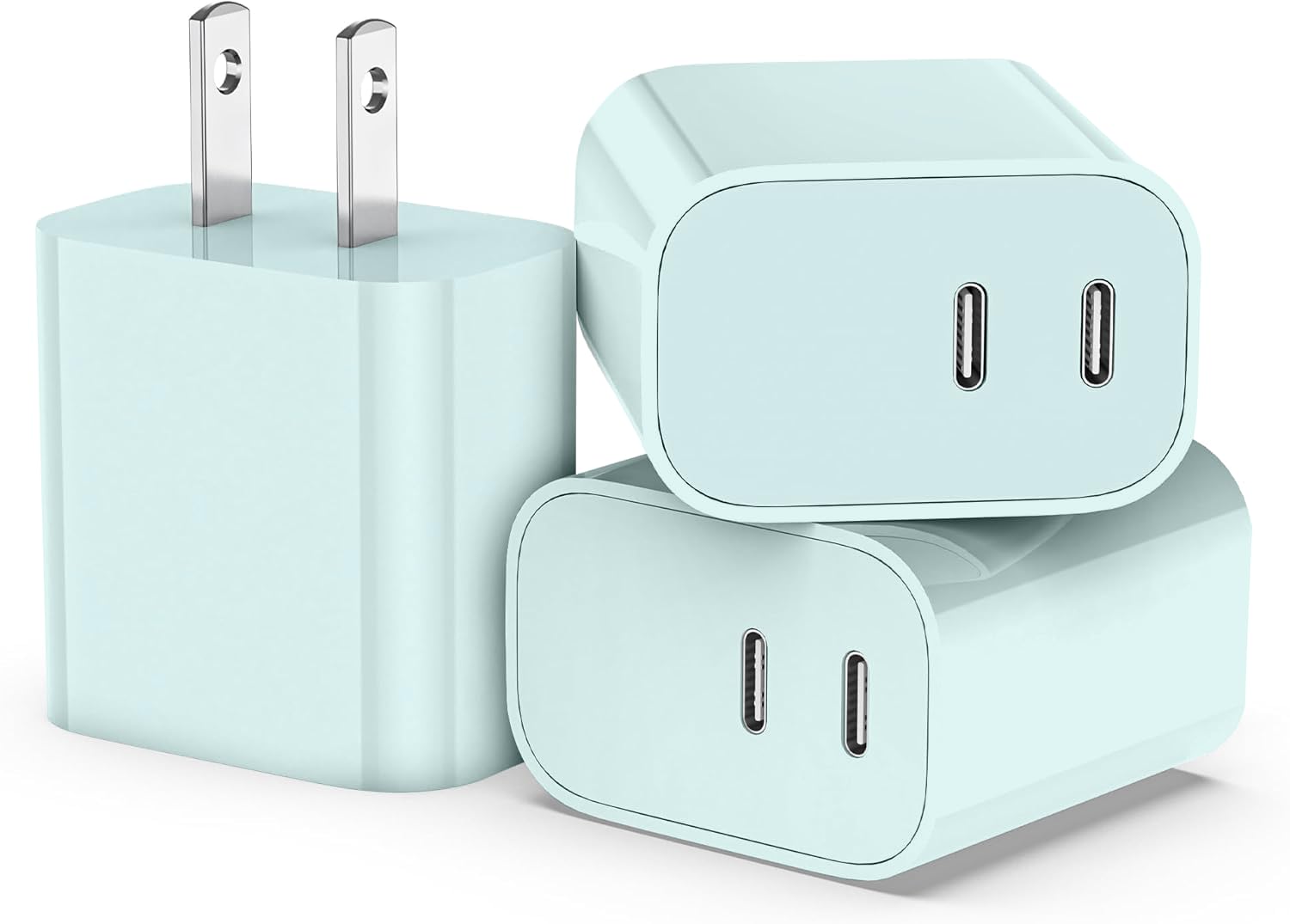 USB C Charger,Dual Port USB C Fast Charging Block，Type C Wall Charger Plug for iPhone 15/14/13/12/11/ Pro Max/Plus/Xs Max/XR/X,iPad Pro/Samsung Galaxy