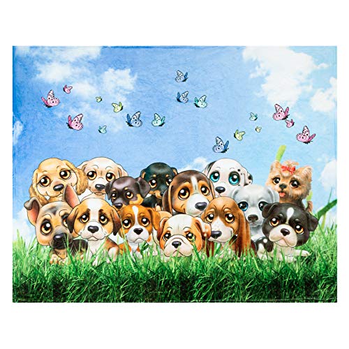 Dog Throw Blanket, Adorable Extra-Large Puppy Dog Blanket for Adults, Kids, Boys, Girls