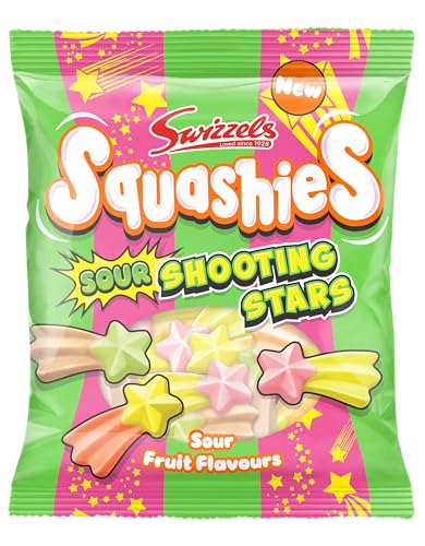 Swizzels Squashies Sour Stars 100g Sour Fruit Flavour Chewy Sweets with a Soft Foam Texture Tangy Treats for Sharing Sweet Bowls Parties & Snacking
