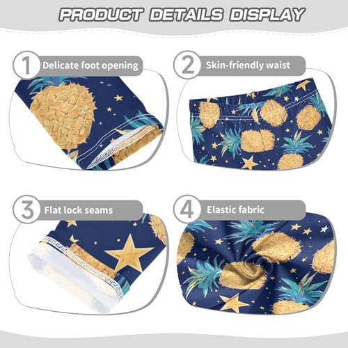 Wusikd Pineapples Girls' Leggings Toddler Doodles Stars Kids Yoga Pants Dance Active Tights 4T3