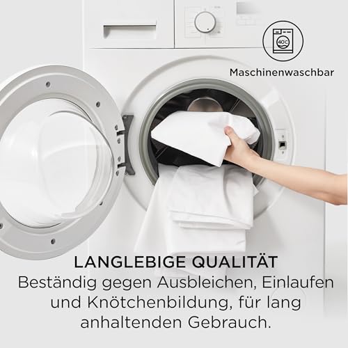 BEDSURE Kissenbezug 40x60 2er Set - 100% Baumwolle Kopfkissenbezug Weiß – Ansicht 3