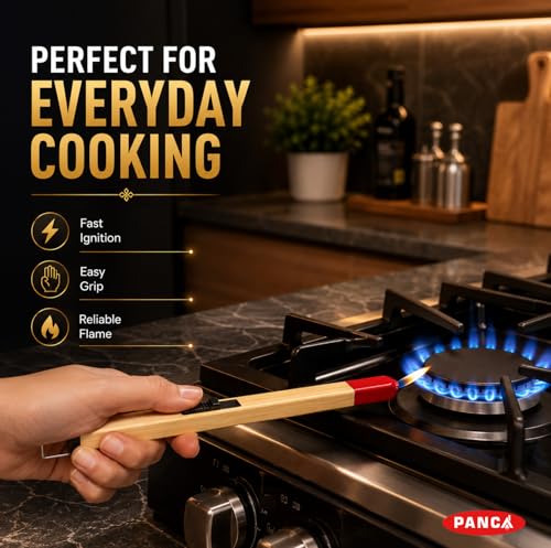 Image of PANCA Match Stick Shaped Gas Lighter for Kitchen | Long Handle Butane Gas Lighter for Stove, Candle & BBQ | Windproof Flame Lighter, Refillable Multipurpose Lighter for Outdoor Use & Home